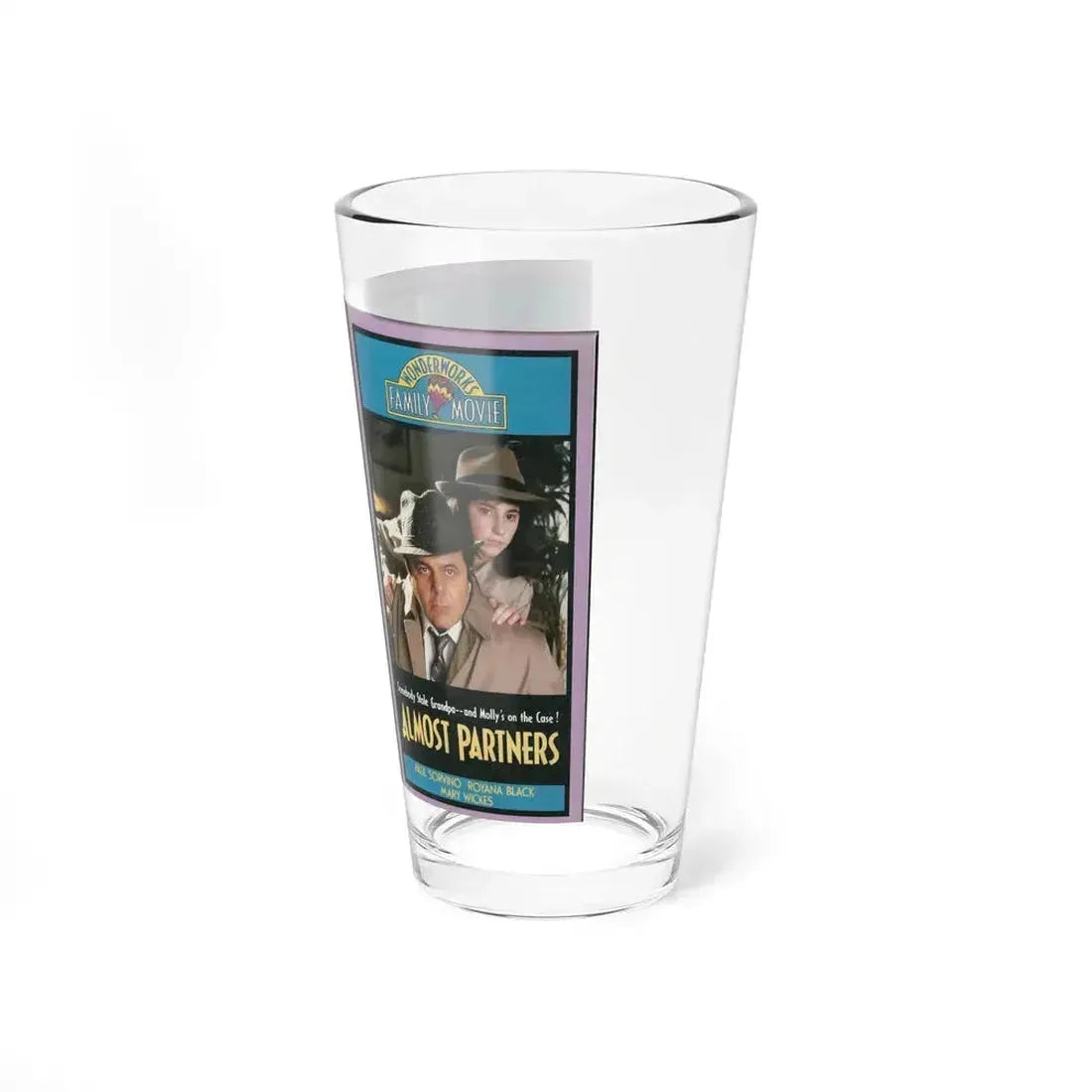 ALMOST PARTNERS WONDERWORKS FAMILY MOVIE (VHS COVER) Pint Glass 16oz - Go Mug Yourself