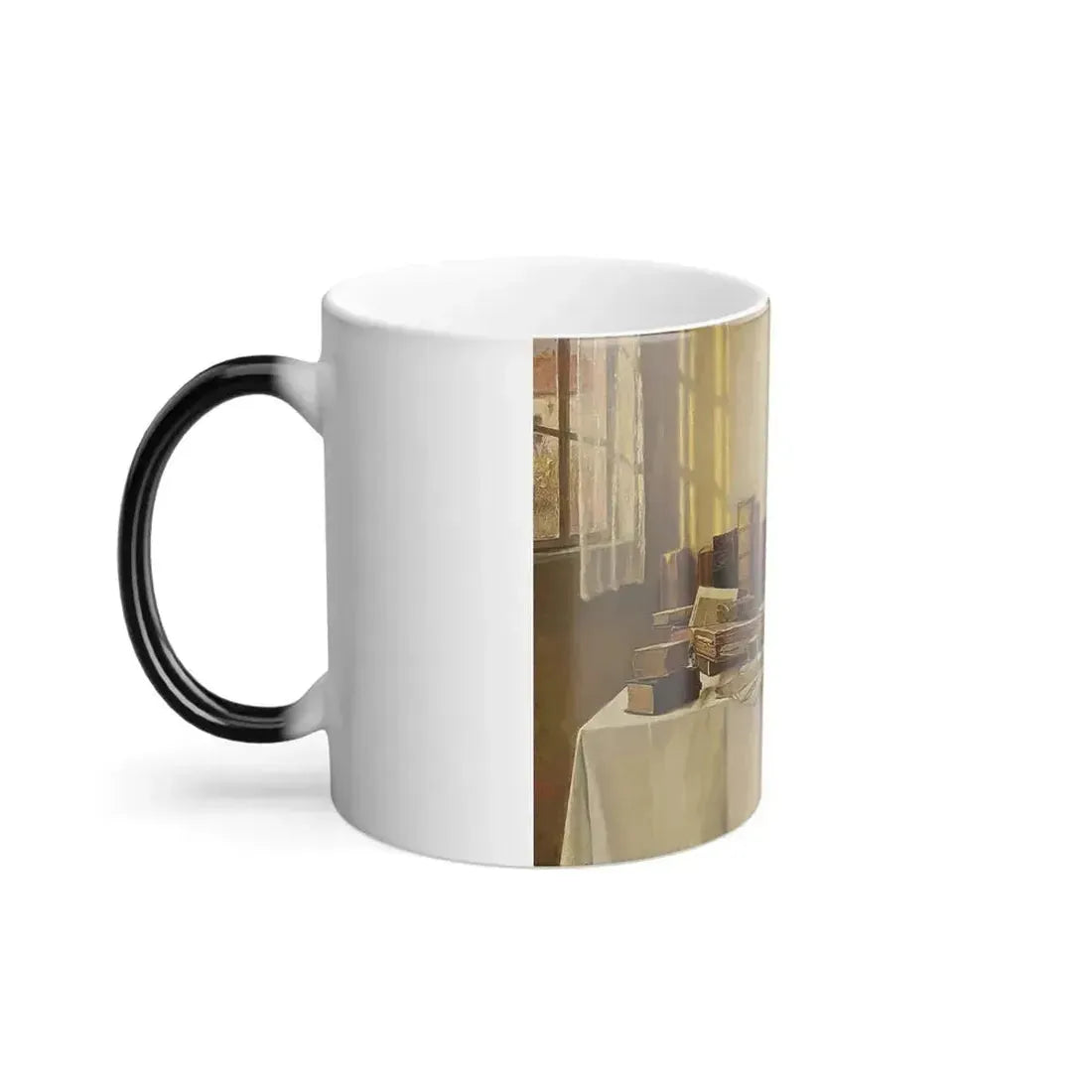 Alois Heinrich Priechenfried (1867-1933) A scholar in his study - oil on panel - Color Changing Mug 11oz - Go Mug Yourself