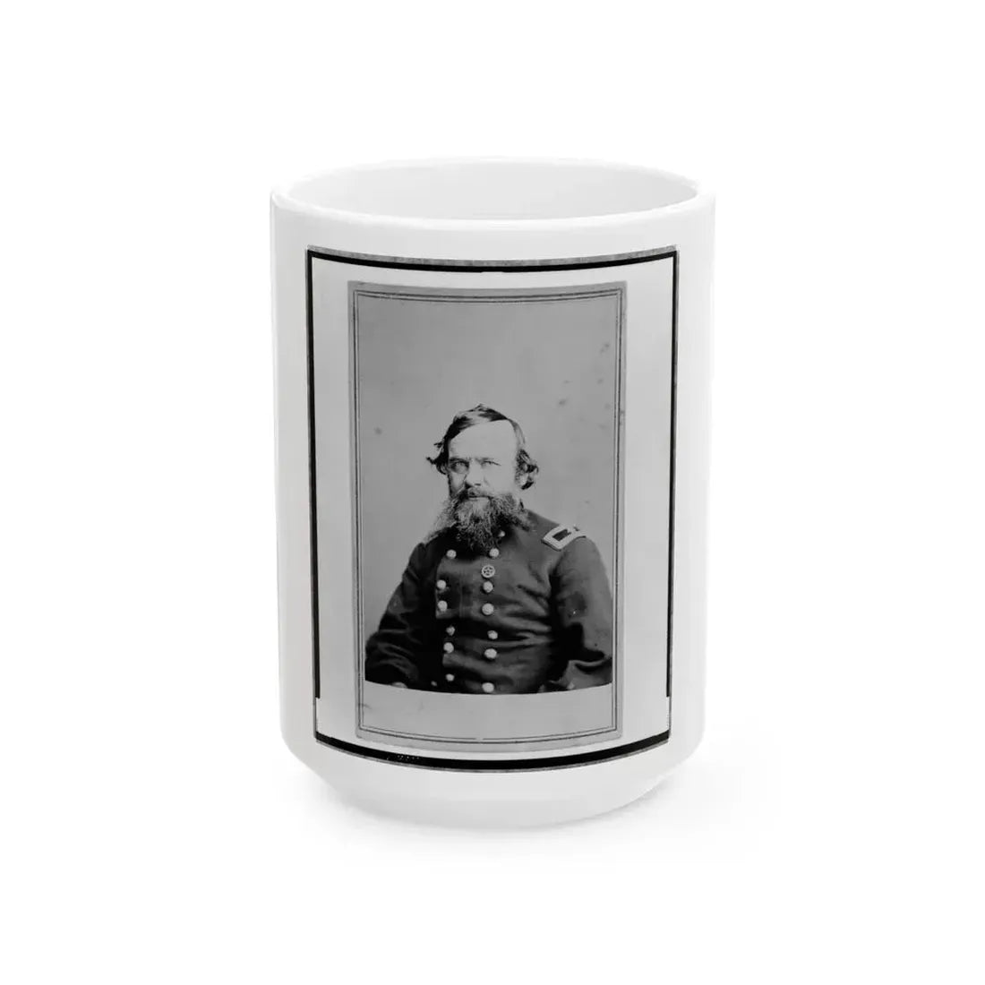 Alpheus S. Williams, Union Officer, Half-Length Portrait, Seated, Facing Left, With Small Star Medallion On Uniform (U.S. Civil War) White Coffee Mug 15oz - Go Mug Yourself
