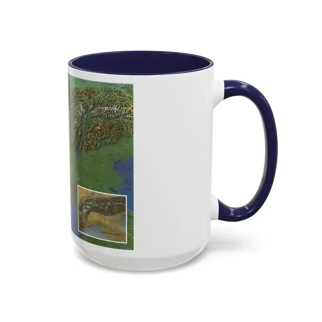 Alps, The - Europe's Backbone (1965) (Map) Accent Coffee Mug - Go Mug Yourself