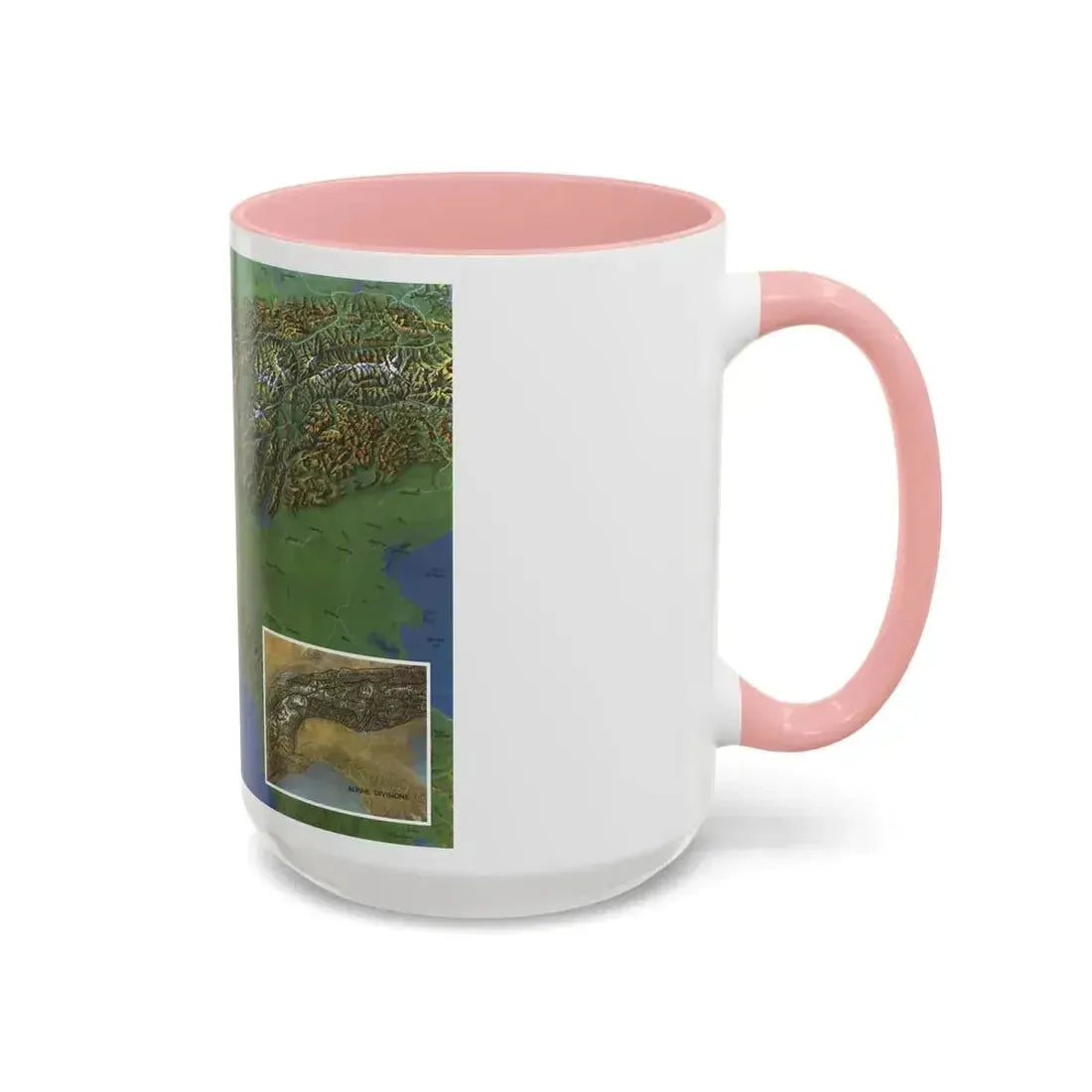 Alps, The - Europe's Backbone (1965) (Map) Accent Coffee Mug - Go Mug Yourself