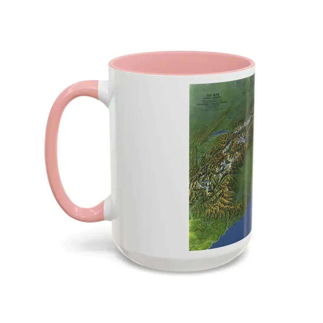 Alps, The - Europe's Backbone (1965) (Map) Accent Coffee Mug - Go Mug Yourself