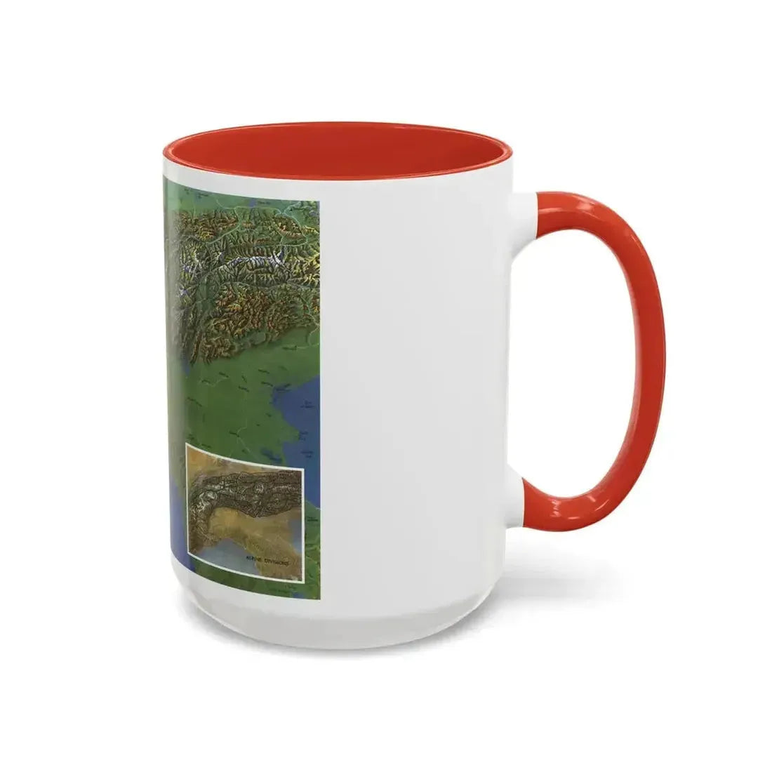 Alps, The - Europe's Backbone (1965) (Map) Accent Coffee Mug - Go Mug Yourself