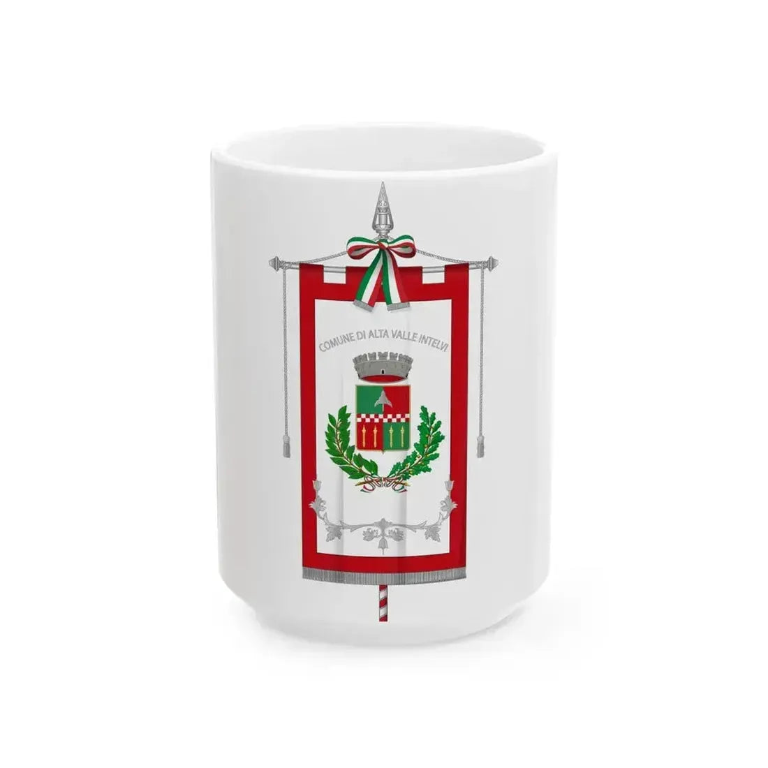 Alta Valle Intelvi-Gonfalone (Italy) White Coffee Mug 15oz - Go Mug Yourself