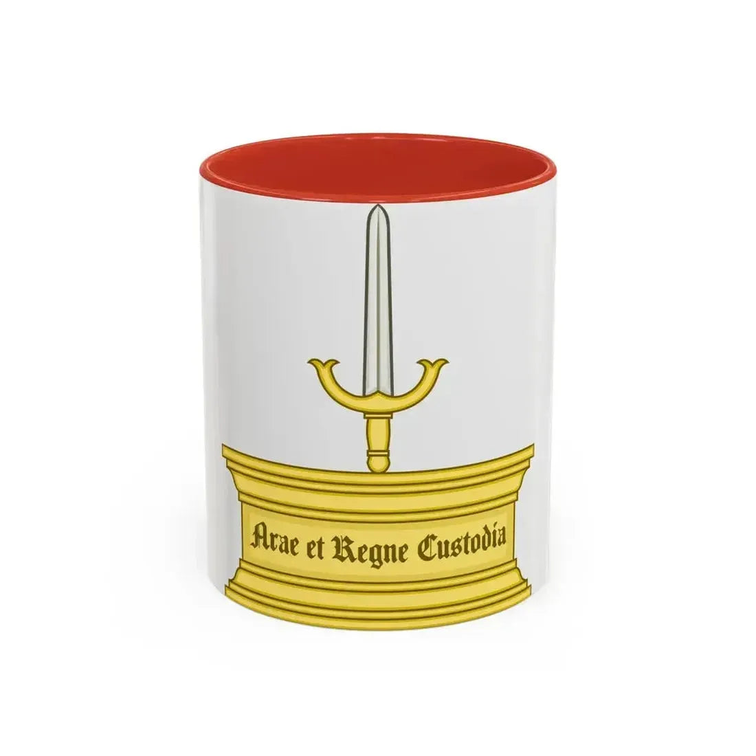 Altar and Sword Badge of Mary I - Accent Coffee Mug 11oz Red - Go Mug Yourself