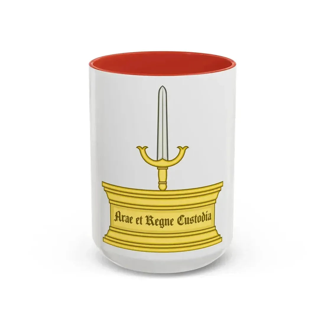 Altar and Sword Badge of Mary I - Accent Coffee Mug 15oz Red - Go Mug Yourself