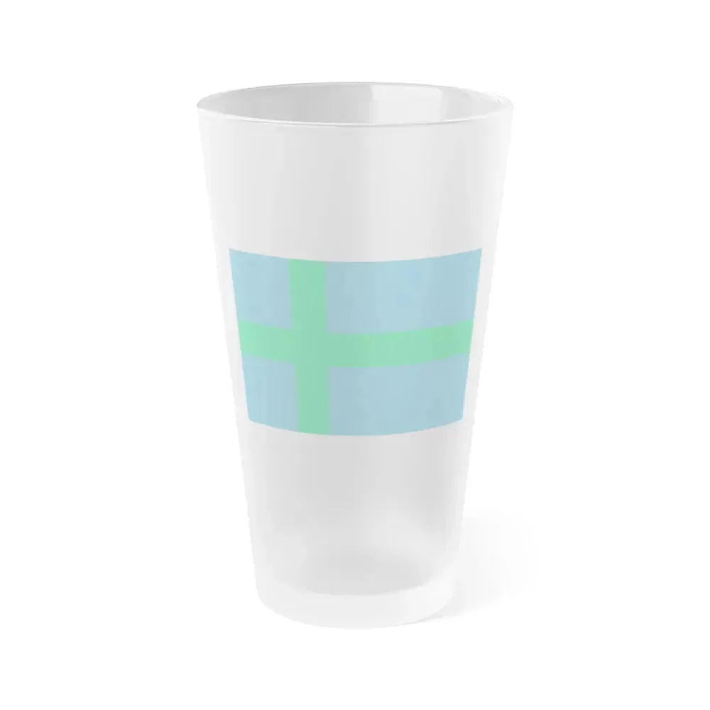 Alternate flag of Votes Estonia - Frosted Pint Glass 16oz 16oz Frosted - Go Mug Yourself