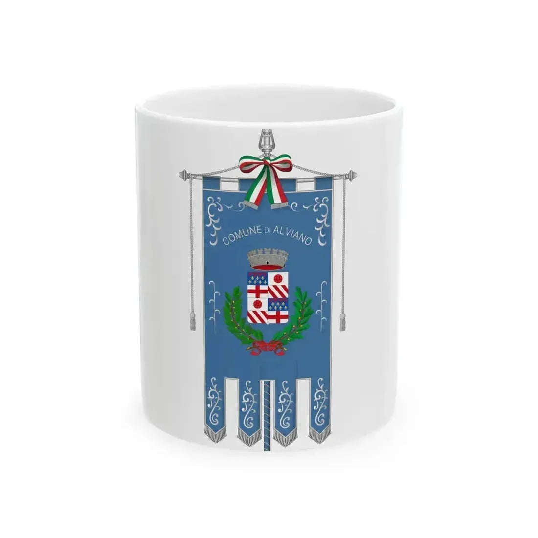 Alviano-Gonfalone (Italy) White Coffee Mug 11oz - Go Mug Yourself