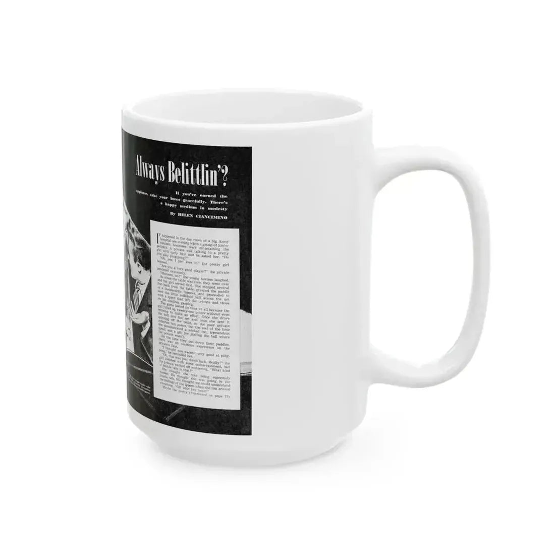 Always Belittlin, Calling All Girls, March 1946 - White Coffee Mug - Go Mug Yourself