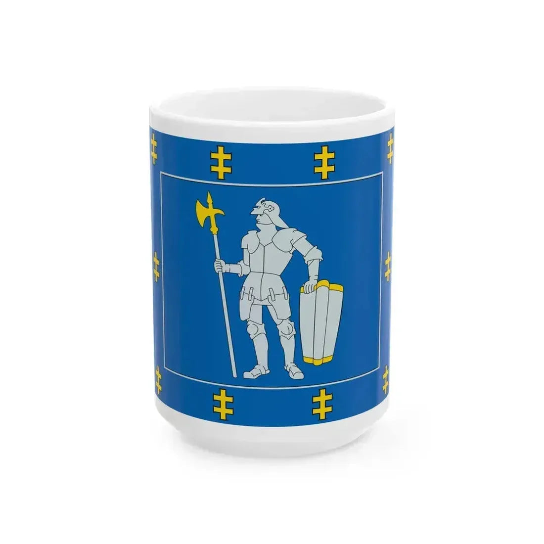 Alytus County flag (Lithuania) White Coffee Mug 15oz - Go Mug Yourself