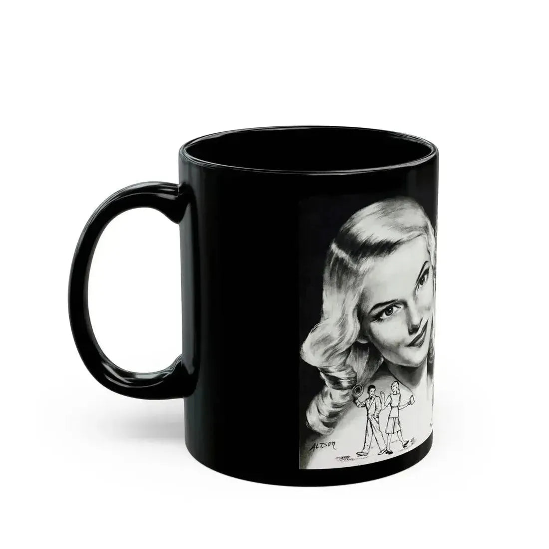 Amateur Cupid, Miss America magazine, March 1946 - Black Coffee Mug - Go Mug Yourself