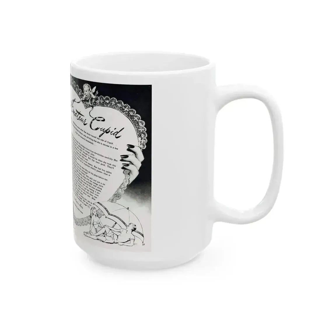 Amateur Cupid, Miss America magazine, March 1946 - White Coffee Mug - Go Mug Yourself