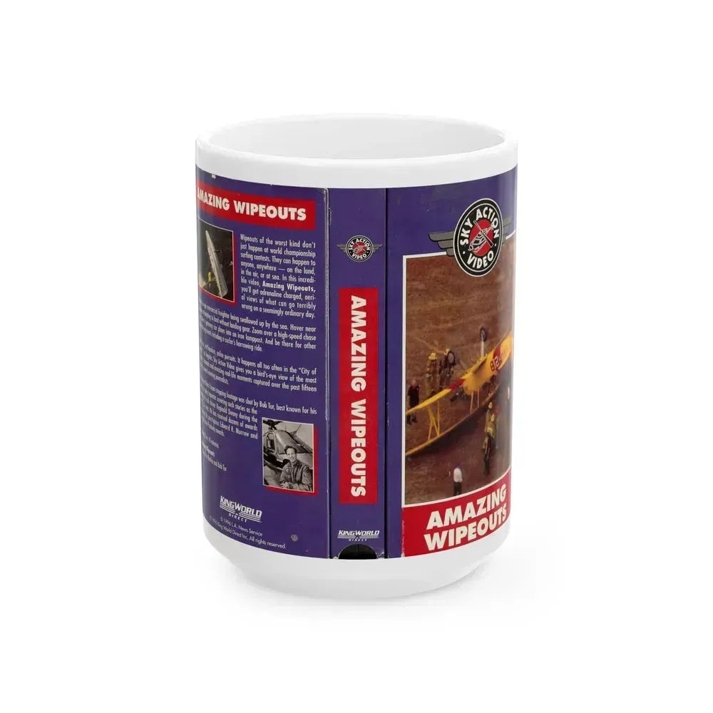 AMAZING WIPEOUTS (VHS COVER) - White Coffee Mug 15oz - Go Mug Yourself