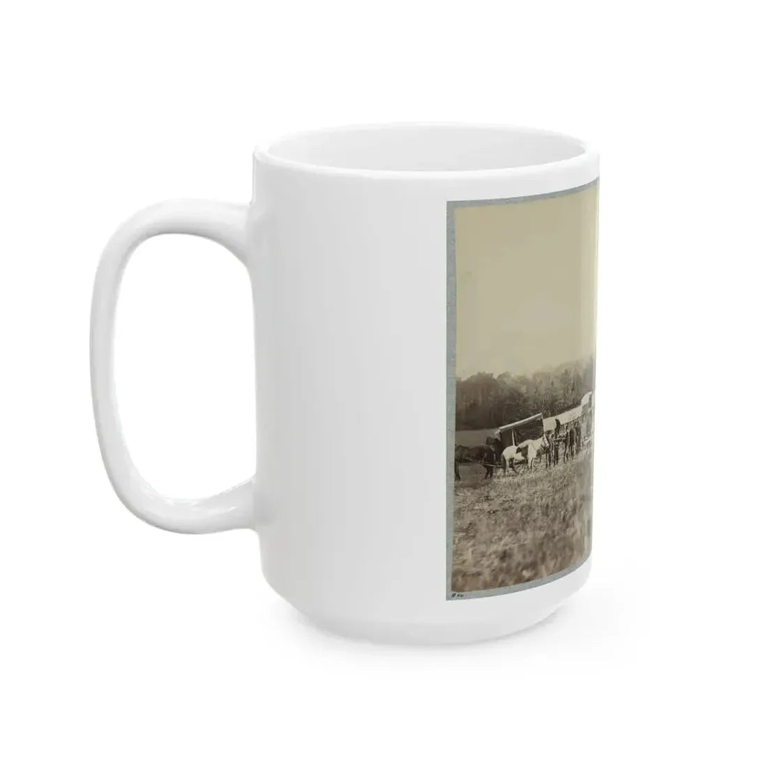 Ambulance Train, 1st Division, 2d Army Corps. (U.S. Civil War) White Coffee Mug - Go Mug Yourself