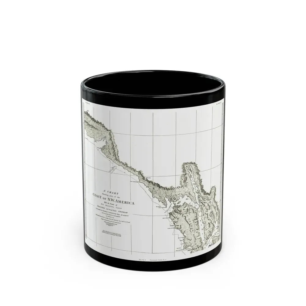 America - NorthWest Coast (1898) (Map) Black Coffee Mug 11oz - Go Mug Yourself