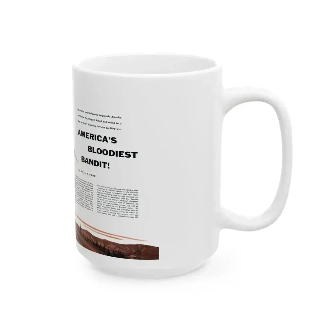America's Bloodiest Bandit, Fury magazine, December 1957 - White Coffee Mug - Go Mug Yourself