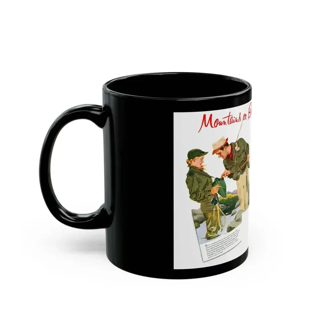American Airlines ad, 1952 - Black Coffee Mug - Go Mug Yourself