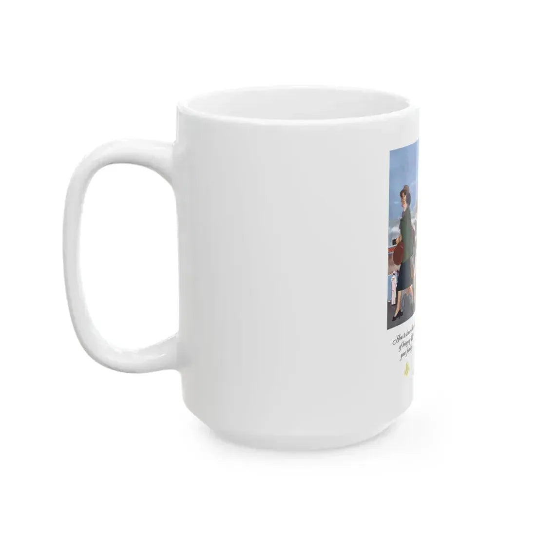 American Airlines ad, The Saturday Evening Post, 1951 - White Coffee Mug - Go Mug Yourself