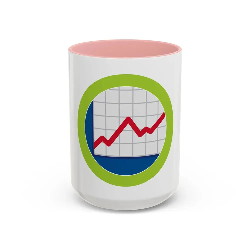 American Business (Boy Scout Merit Badge) Accent Coffee Mug 15oz Pink - Go Mug Yourself