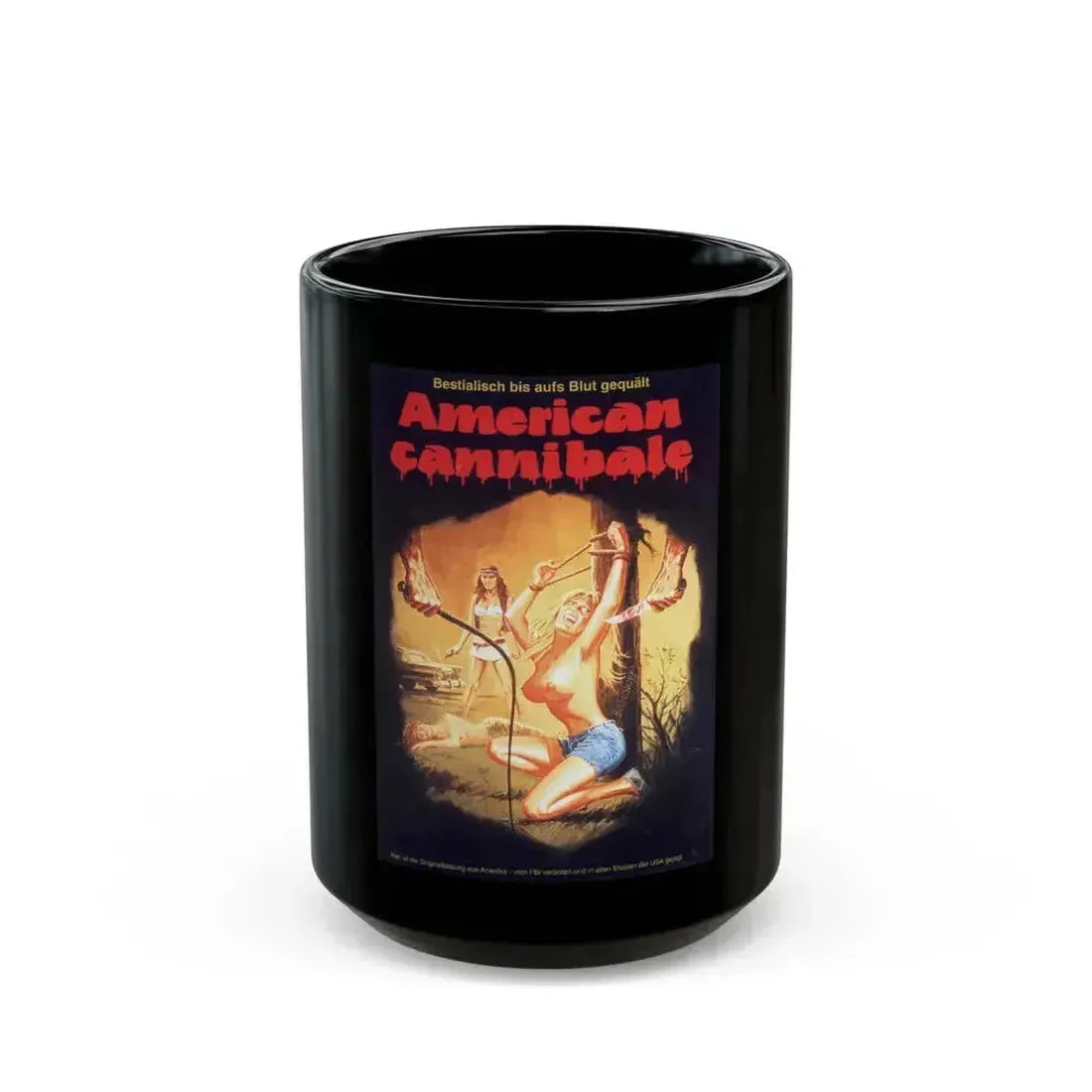 AMERICAN CANNIBALE (AKA SNUFF) 1975 Movie Poster - Black Coffee Mug 15oz - Go Mug Yourself