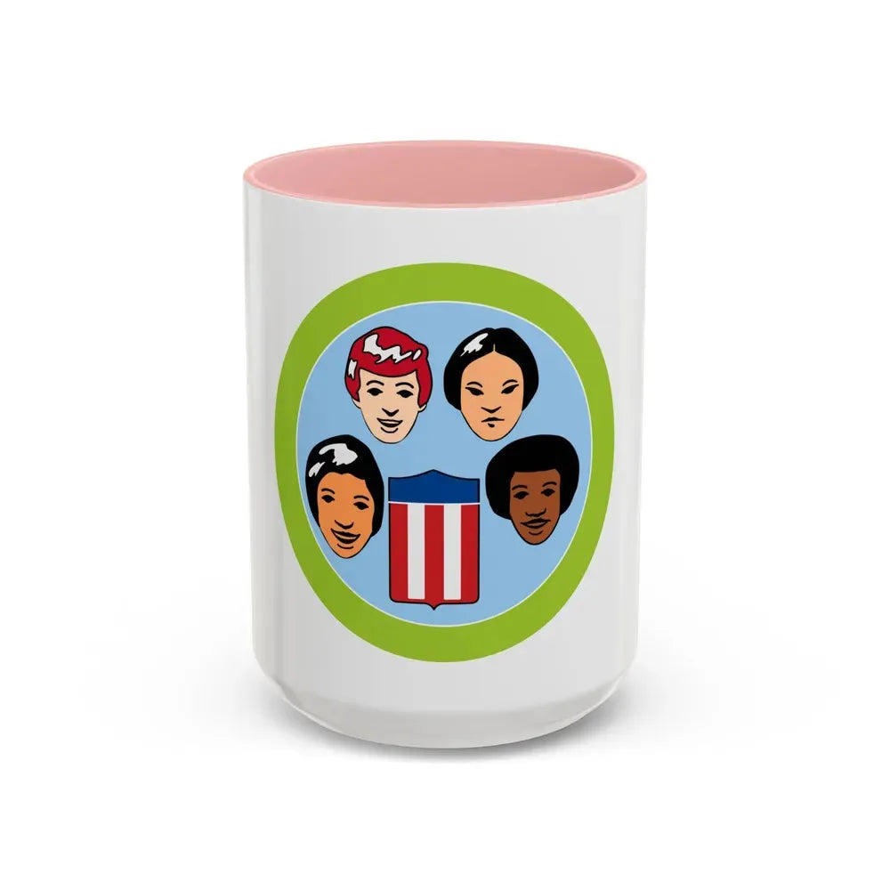 American Cultures (Boy Scout Merit Badge) Accent Coffee Mug 15oz Pink - Go Mug Yourself