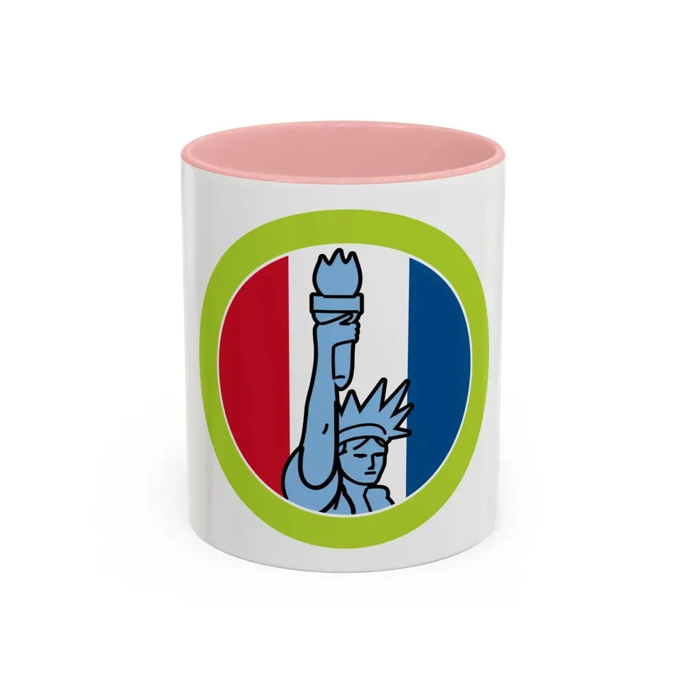 American Heritage (Boy Scout Merit Badge) Accent Coffee Mug 11oz Pink - Go Mug Yourself