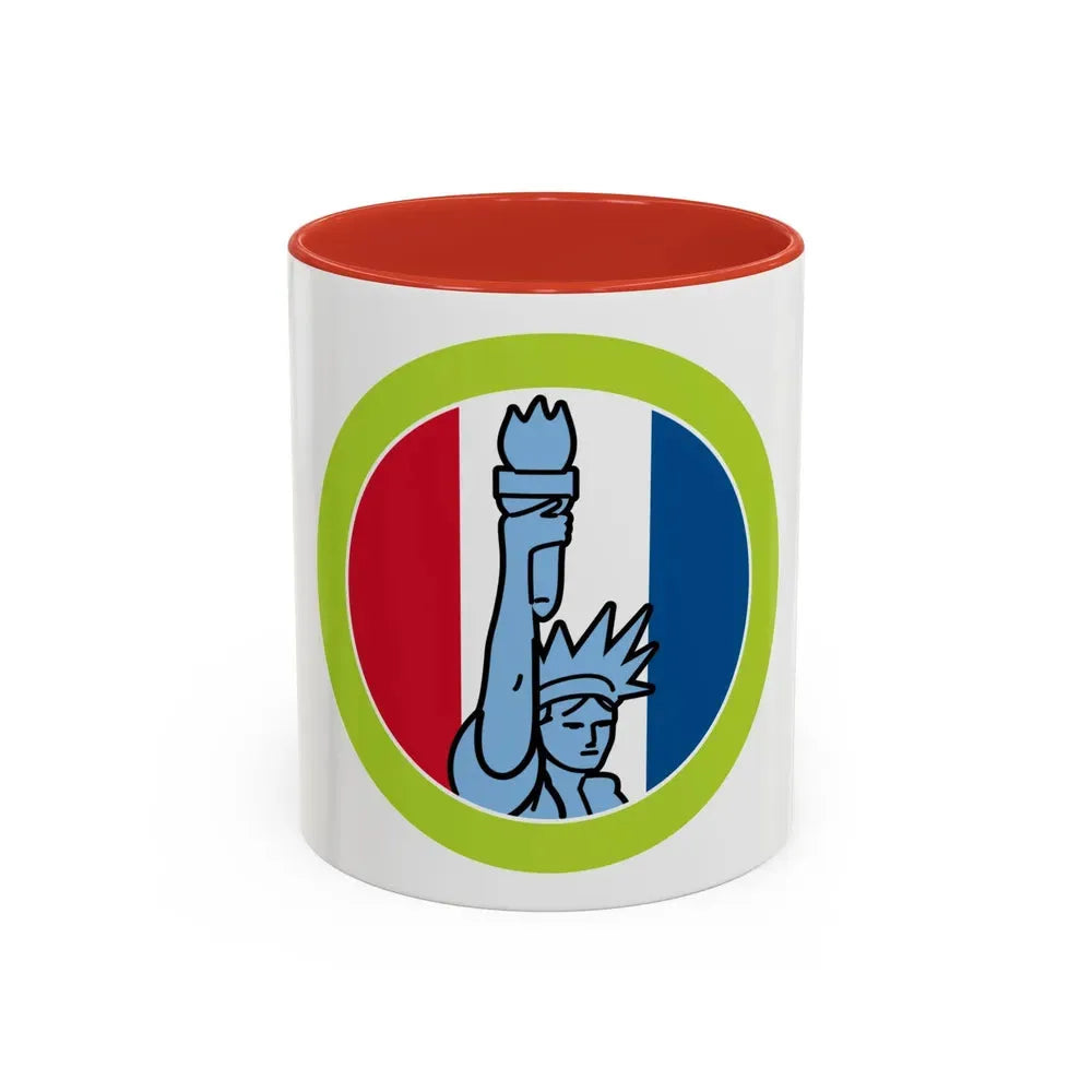 American Heritage (Boy Scout Merit Badge) Accent Coffee Mug 11oz Red - Go Mug Yourself