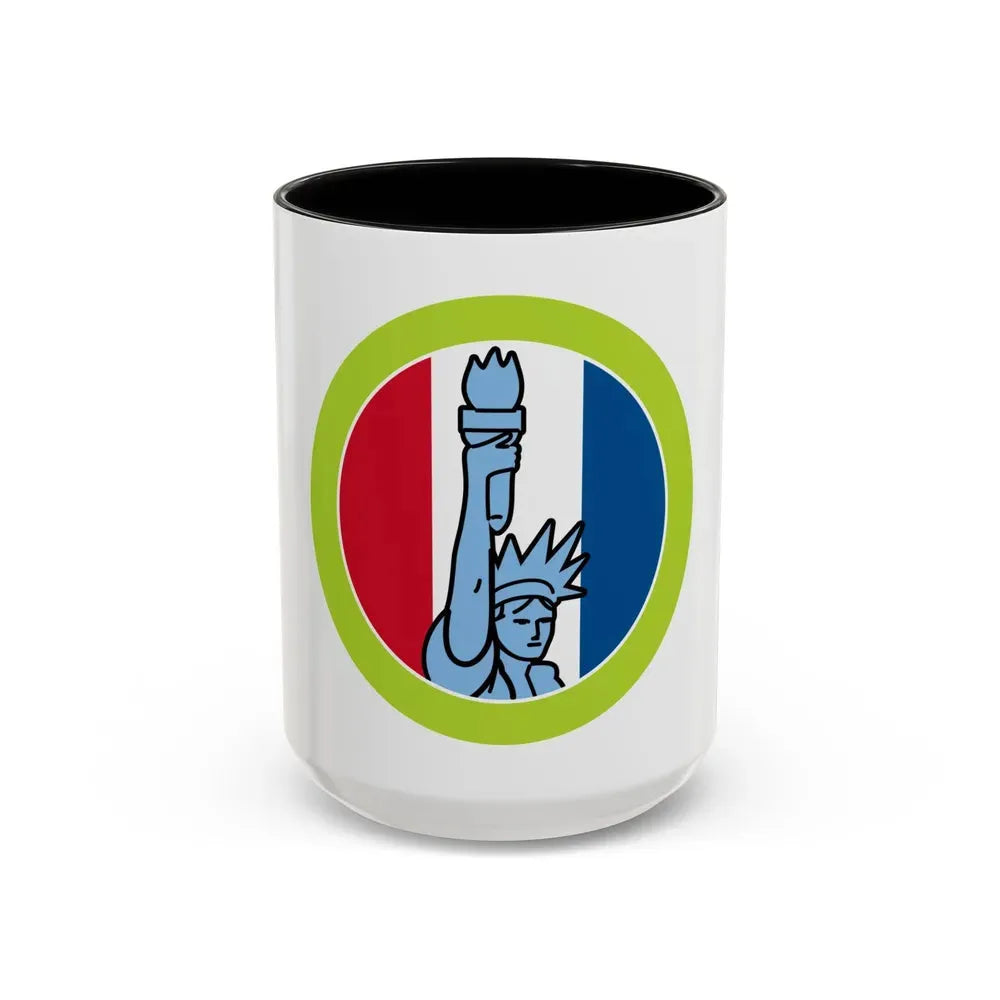American Heritage (Boy Scout Merit Badge) Accent Coffee Mug 15oz Black - Go Mug Yourself