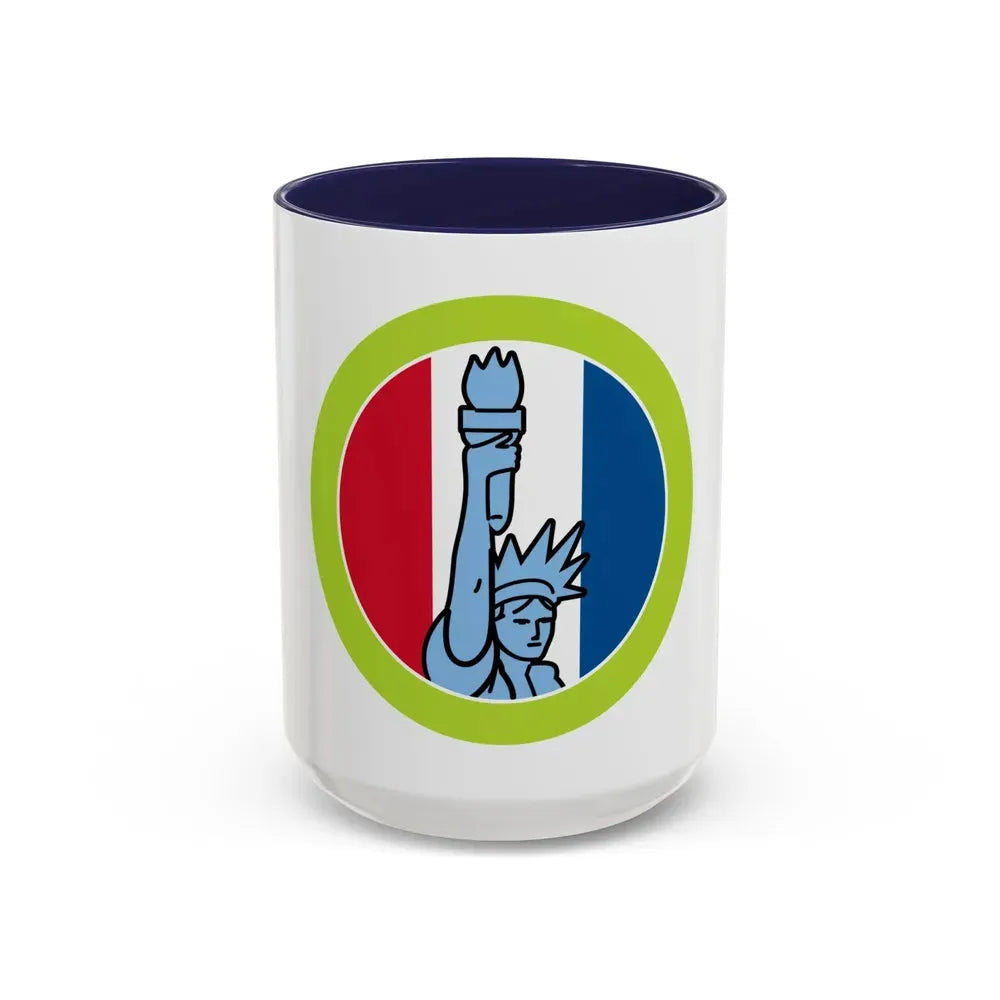 American Heritage (Boy Scout Merit Badge) Accent Coffee Mug 15oz Navy - Go Mug Yourself