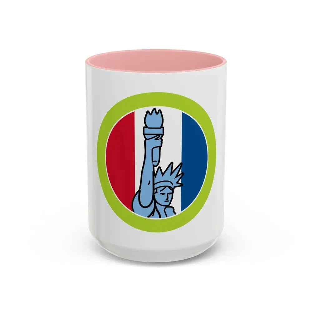 American Heritage (Boy Scout Merit Badge) Accent Coffee Mug 15oz Pink - Go Mug Yourself