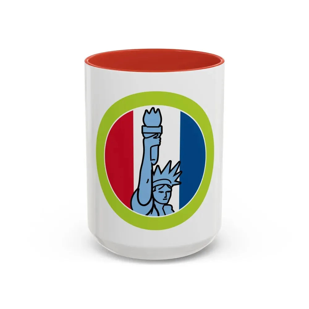 American Heritage (Boy Scout Merit Badge) Accent Coffee Mug 15oz Red - Go Mug Yourself