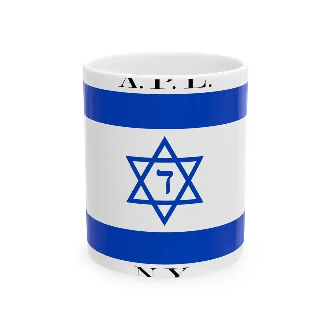 American Palestine Line house flag (Israel) White Coffee Mug 11oz - Go Mug Yourself