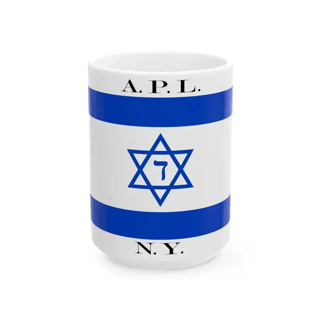 American Palestine Line house flag (Israel) White Coffee Mug 15oz - Go Mug Yourself