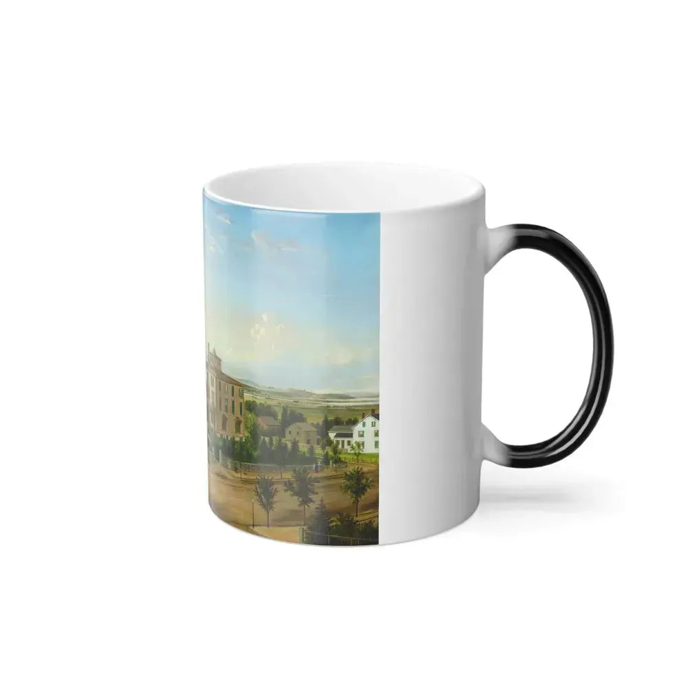 American School, 19th Century - View of Flushing - Oil on Canvas c1850 - Color Changing Mug 11oz - Go Mug Yourself