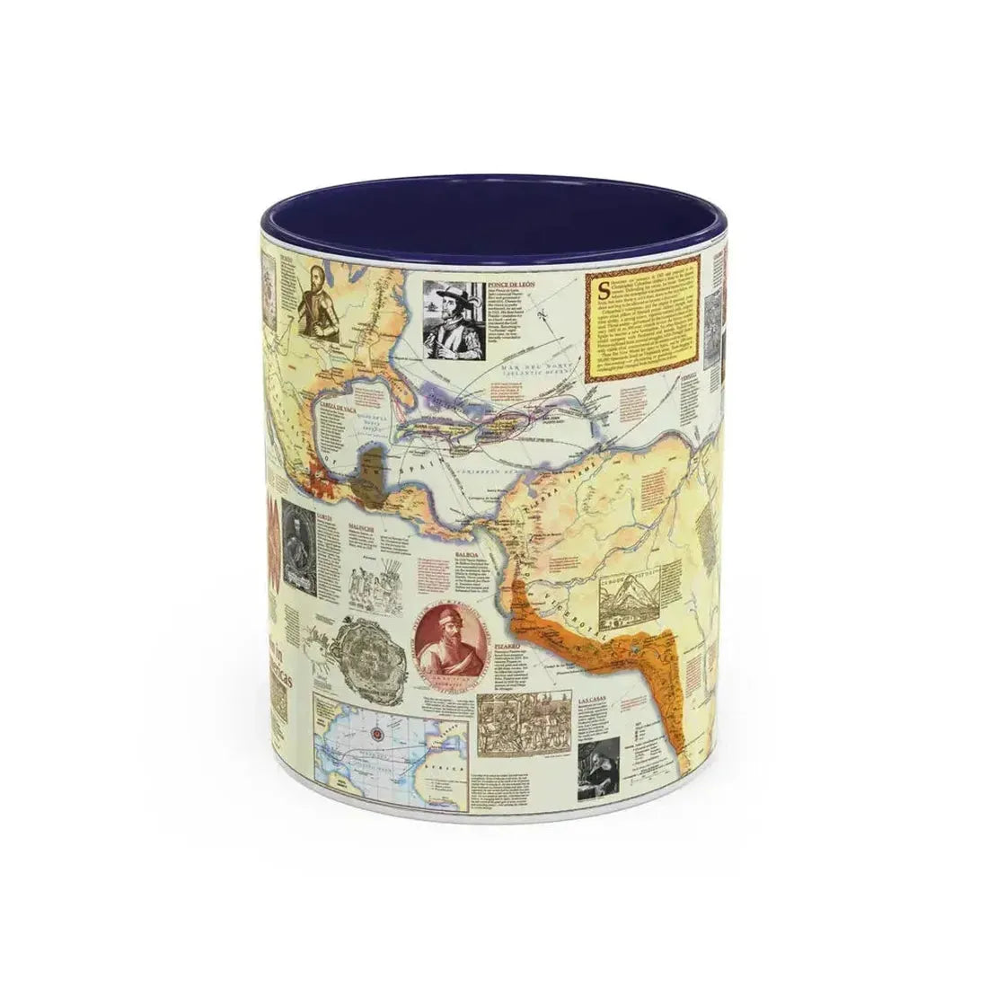 Americas - Spain in the (1992) (Map) Accent Coffee Mug 11oz Navy - Go Mug Yourself