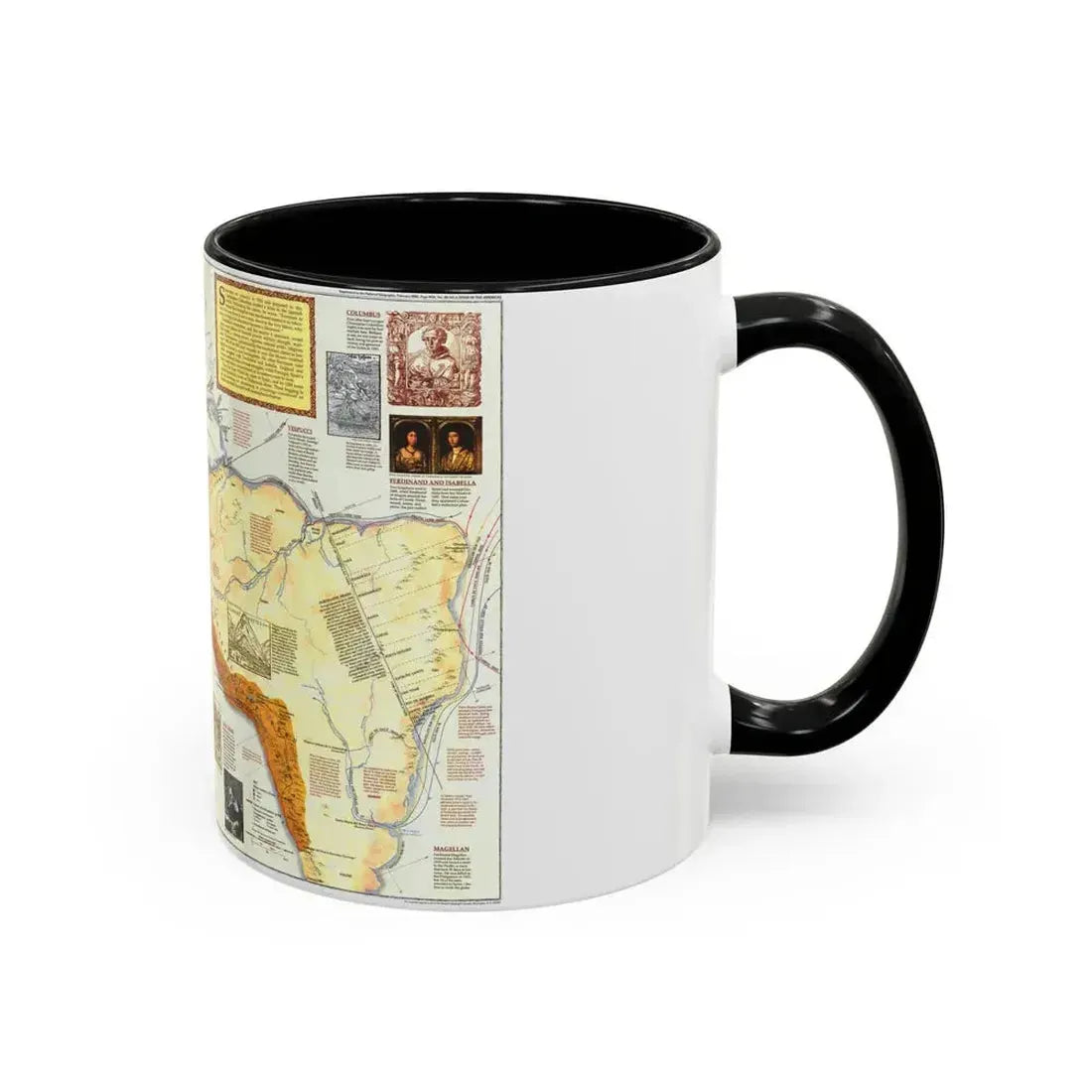 Americas - Spain in the (1992) (Map) Accent Coffee Mug - Go Mug Yourself