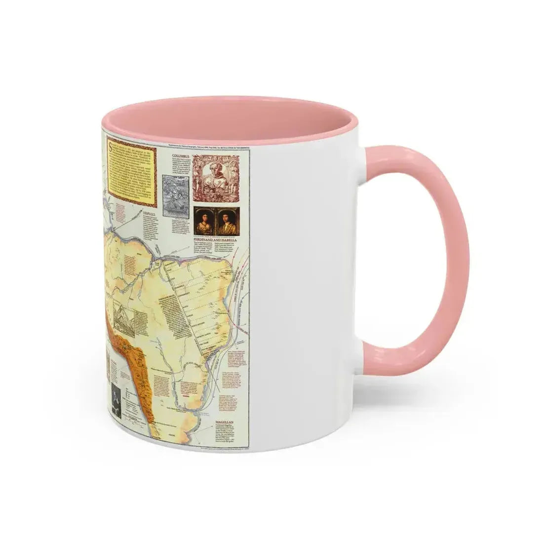 Americas - Spain in the (1992) (Map) Accent Coffee Mug - Go Mug Yourself