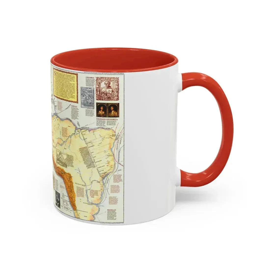 Americas - Spain in the (1992) (Map) Accent Coffee Mug - Go Mug Yourself