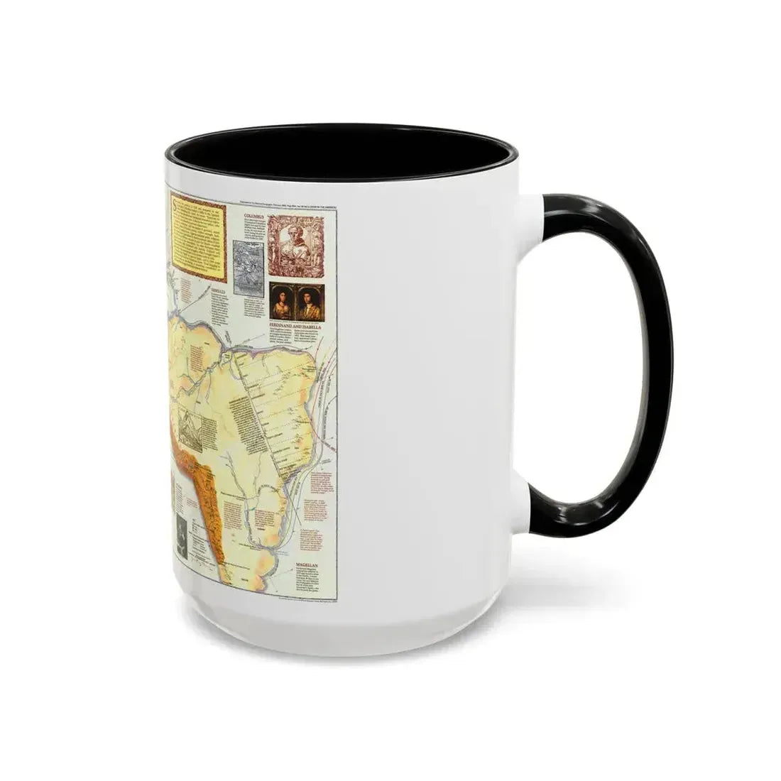 Americas - Spain in the (1992) (Map) Accent Coffee Mug - Go Mug Yourself