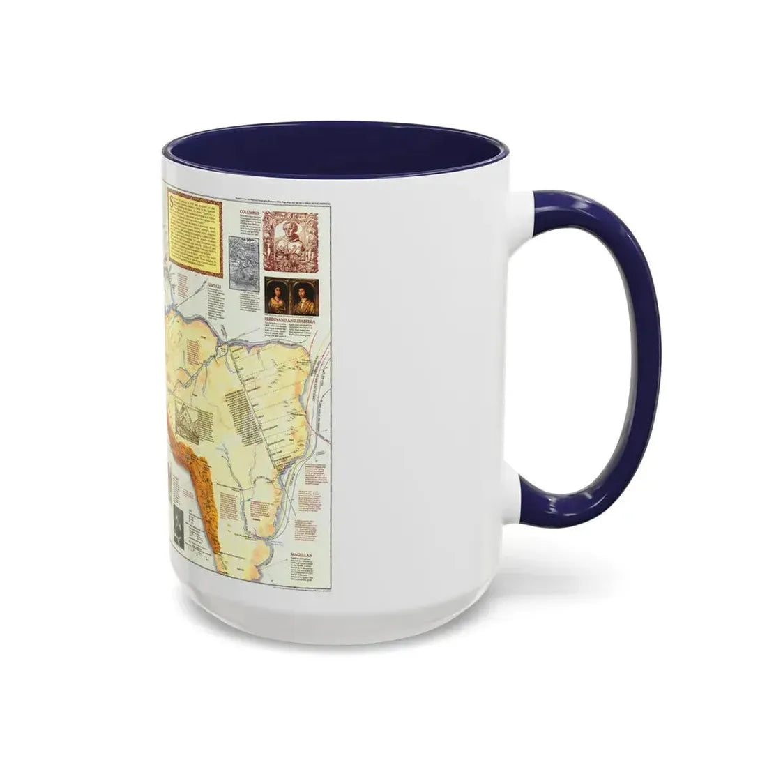 Americas - Spain in the (1992) (Map) Accent Coffee Mug - Go Mug Yourself