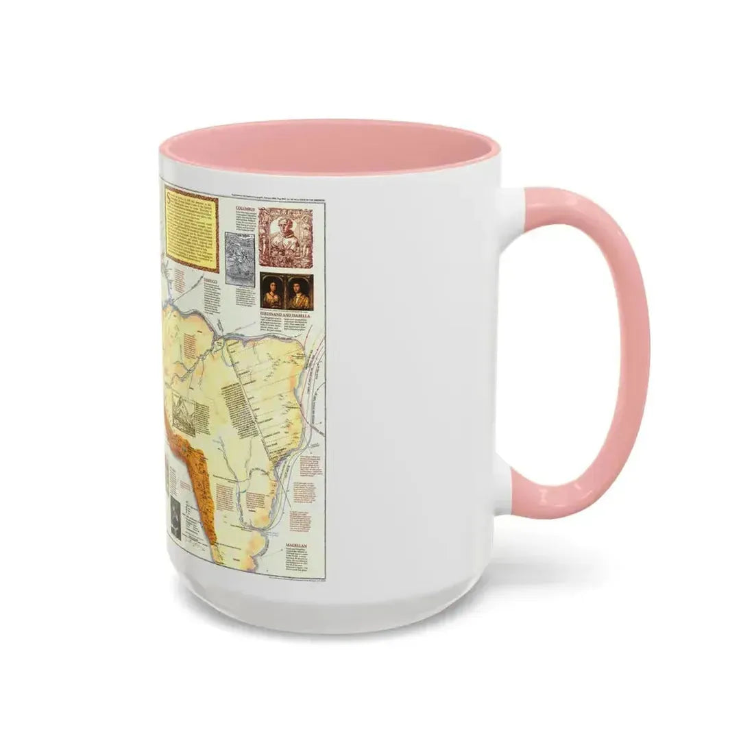 Americas - Spain in the (1992) (Map) Accent Coffee Mug - Go Mug Yourself