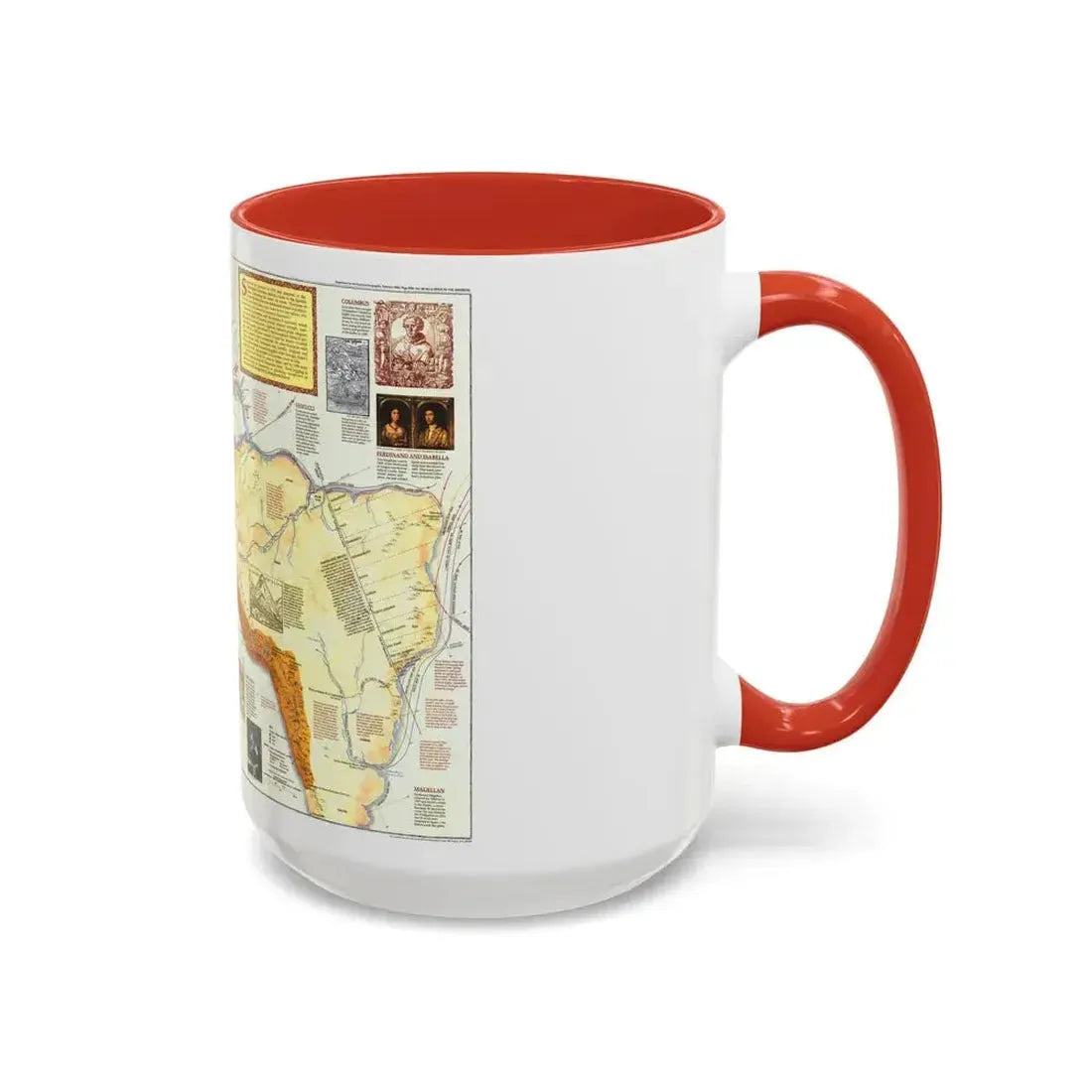 Americas - Spain in the (1992) (Map) Accent Coffee Mug - Go Mug Yourself
