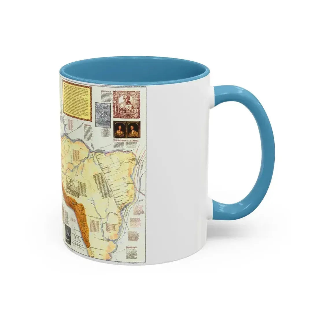 Americas - Spain in the (1992) (Map) Accent Coffee Mug - Go Mug Yourself