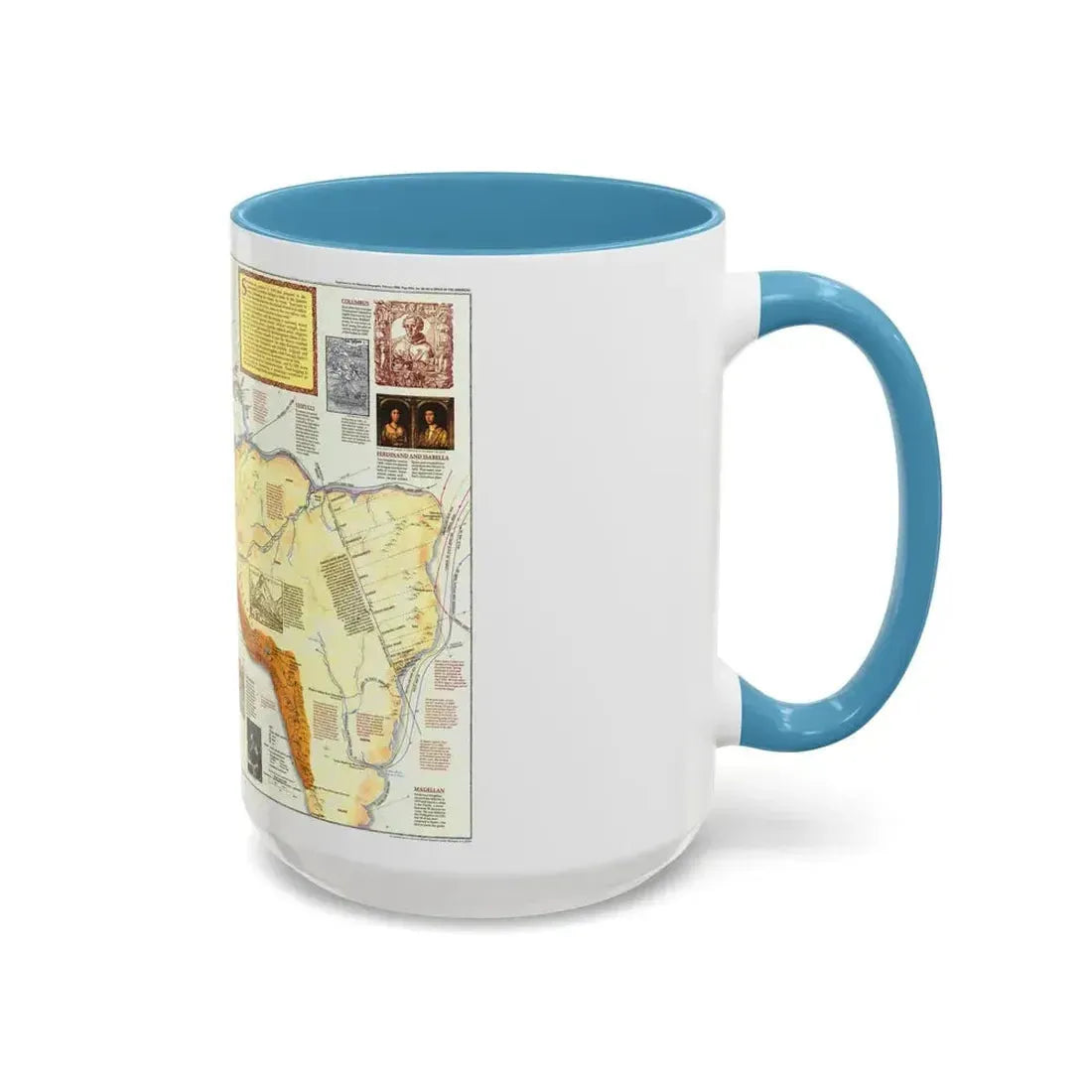 Americas - Spain in the (1992) (Map) Accent Coffee Mug - Go Mug Yourself