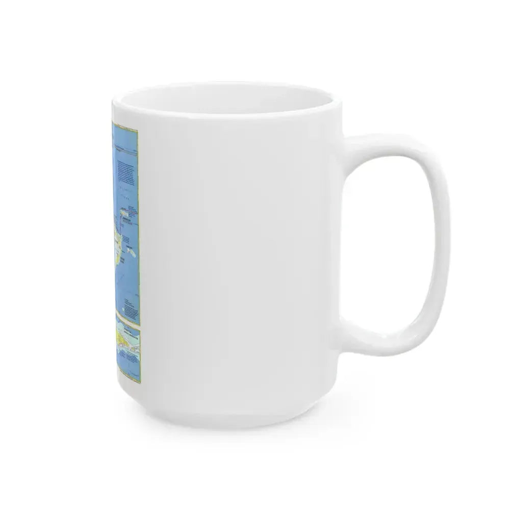 Americas - Threading the Island (1986) (Map) White Coffee Mug - Go Mug Yourself