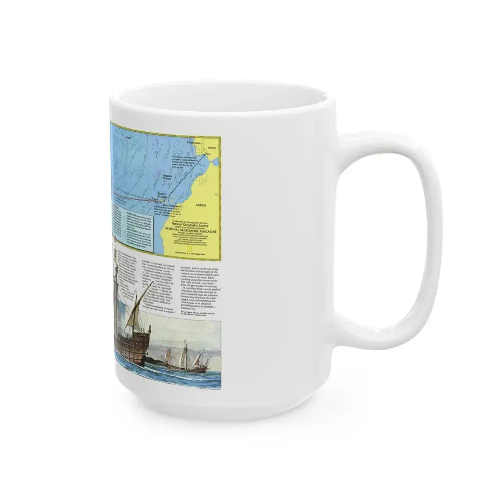 Americas - Where Did Columbus Discover America (1987) (Map) White Coffee Mug - Go Mug Yourself
