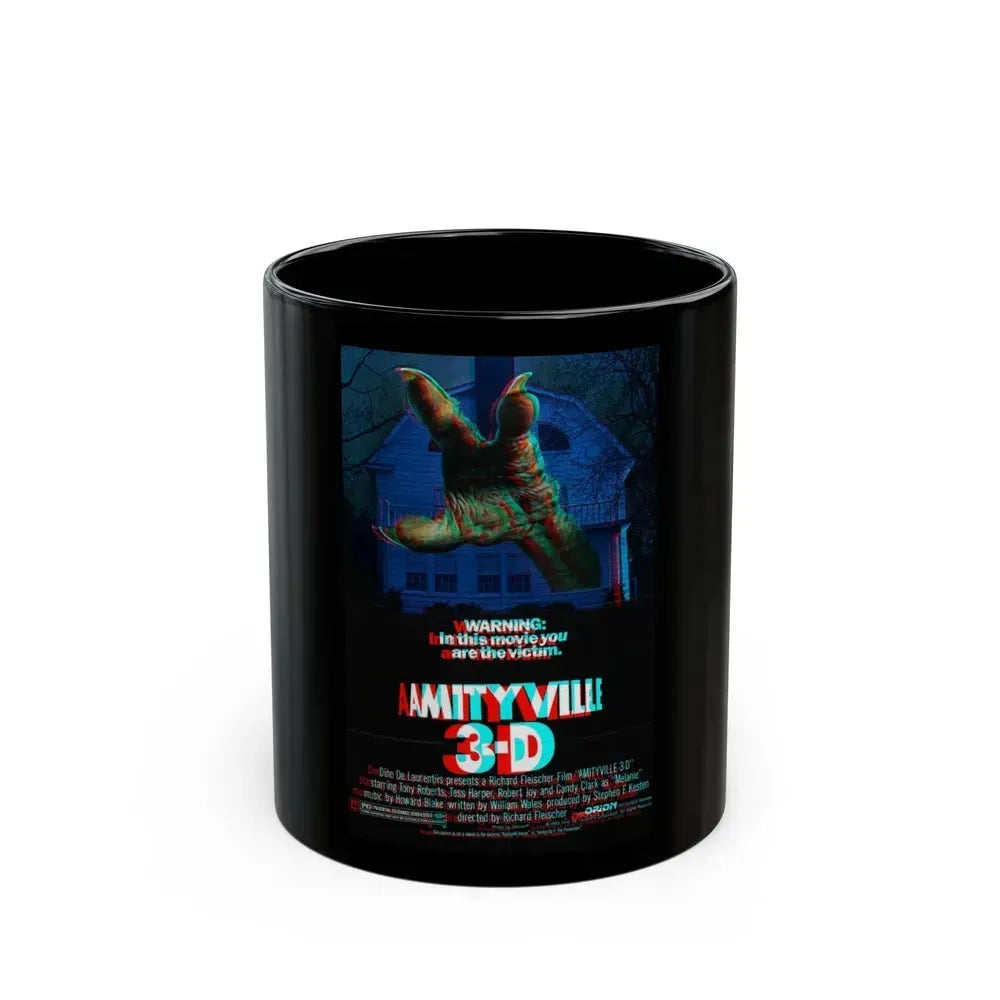 AMITYVILLE 3D (3D) 1983 Movie Poster - Black Coffee Mug 11oz - Go Mug Yourself