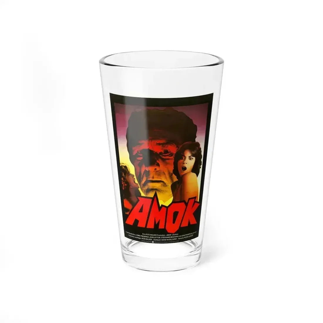 AMOK (SCHIZO) 1976 Movie Poster - Pint Glass 16oz 16oz - Go Mug Yourself