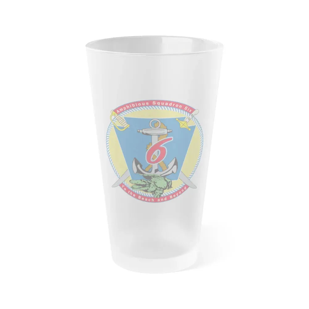 Amphibious Sq 6 (U.S. Navy) Frosted Pint Glass 16oz Default Title - Go Mug Yourself
