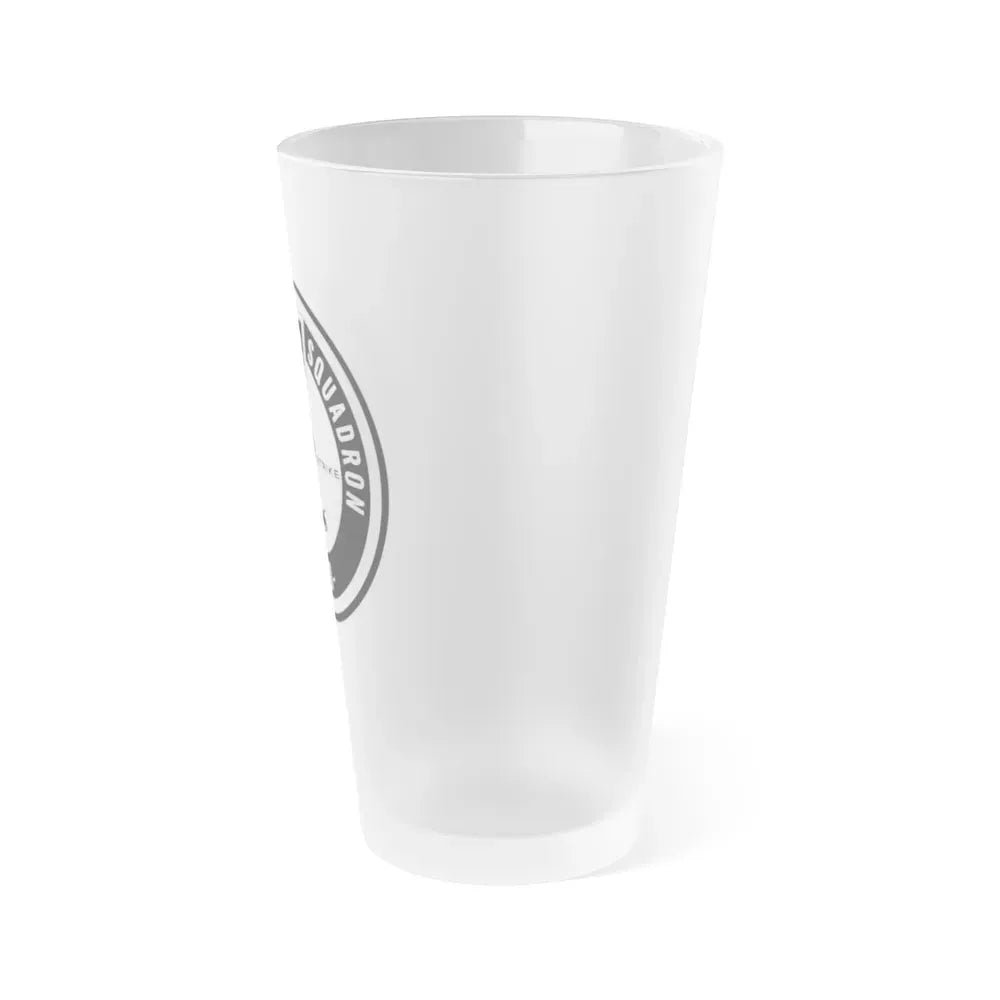 Amphibious Squadron 2 Ready To Strike BW (U.S. Navy) Frosted Pint Glass 16oz - Go Mug Yourself